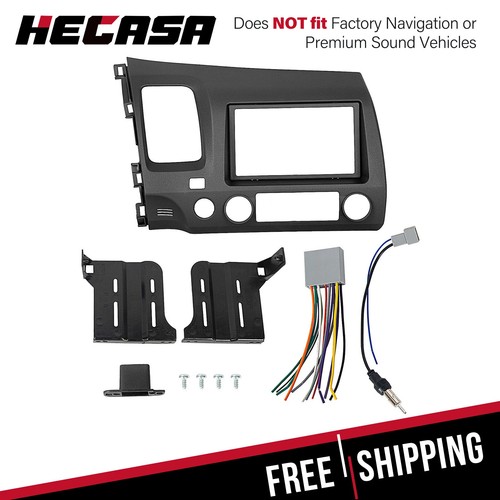 Double din radio install dash - din,